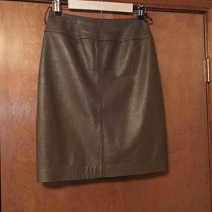 Vintage 1980s Carlisle Size US 4 Taupe Brown lined leather Skirt